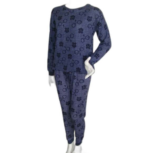 HARRY POTTER Pajama Set, S, 2pc, Eyeglasses & Crest Print, Long sleeves/Pants - Picture 3 of 14